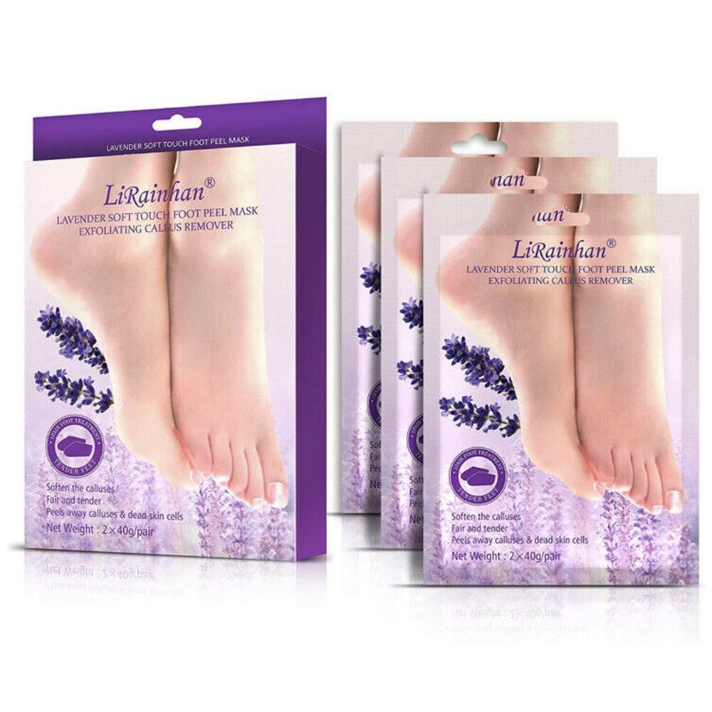 3 Pairs Exfoliating Foot Peel Mask Soften Pell Away Calluses and Dead Skin Cells